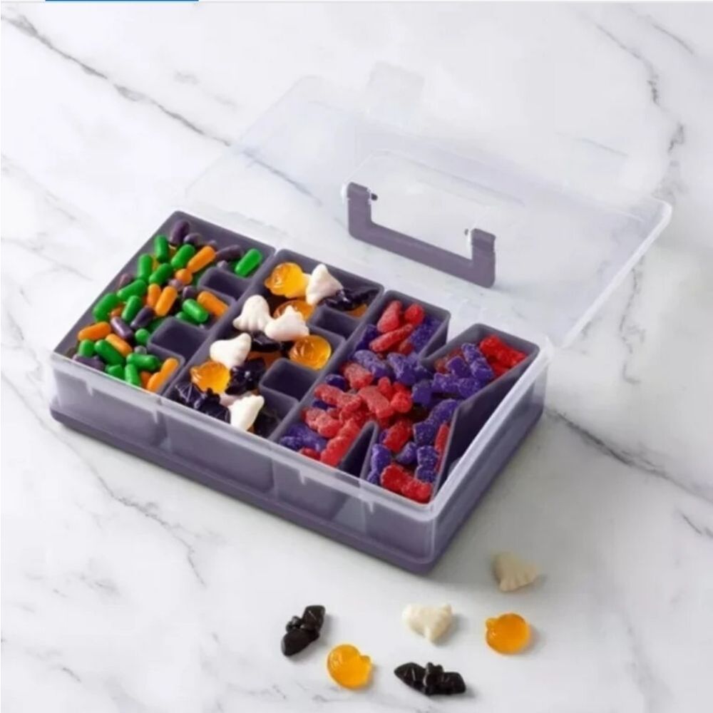 🆕️🗃Cook With Color EEK Snack Box Food Storage Container - White/Purple